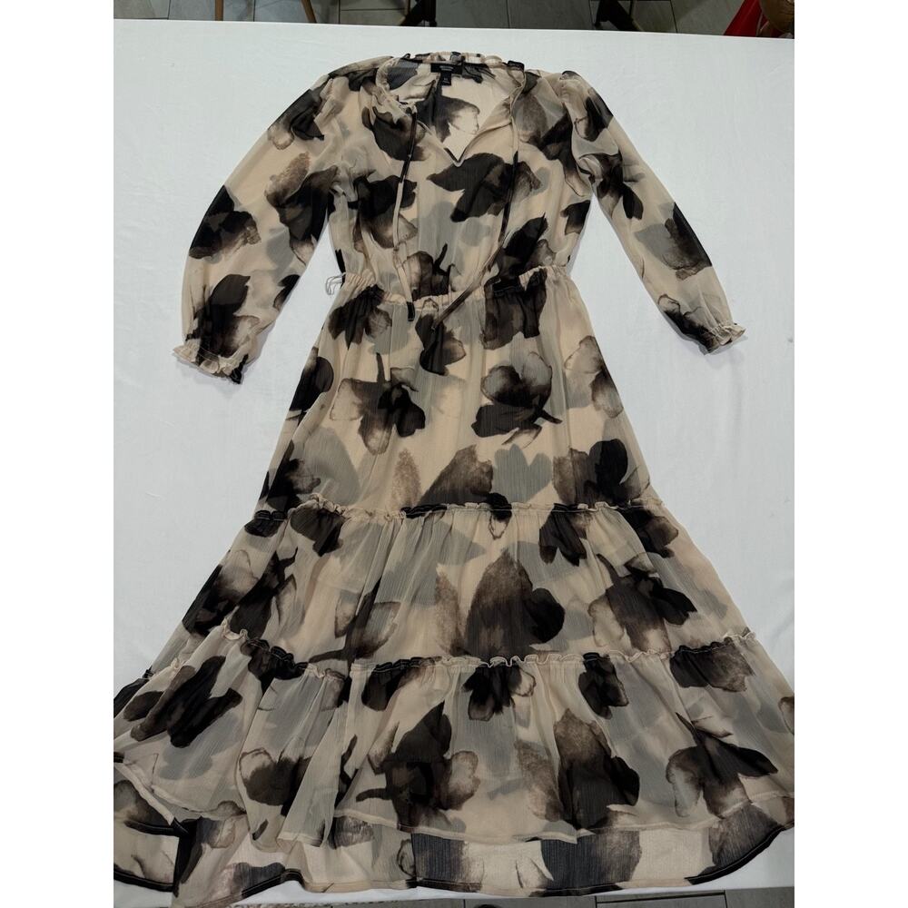 Simply Vera Vera Wang Sheer Dress Tiered Hi Low Dress XS